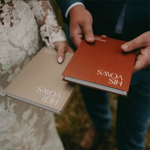Vow book perfect for your wedding or vow renewal, Boho neutral colors, Hardcover vow journal for him or her, Gift for bride, Various colors