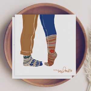 Valentines Day Card, Boyfriend Christmas card, Girlfriend birthday card, Boho Anniversary Wedding Card for husband, Married Christmas Card