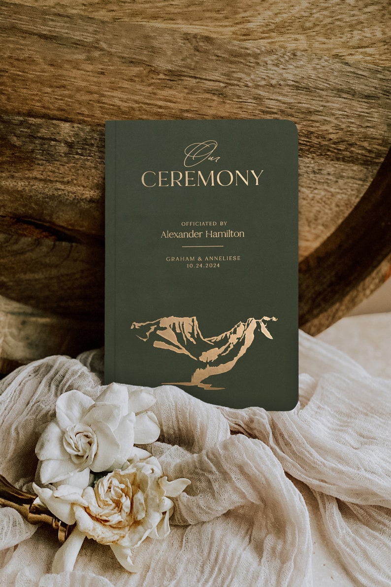 Officiant gift, Wedding Officiant Book, Officiant gift, Marriage commissioner booklet, Soft cover, Our ceremony Rocky Mountain National Park image 1