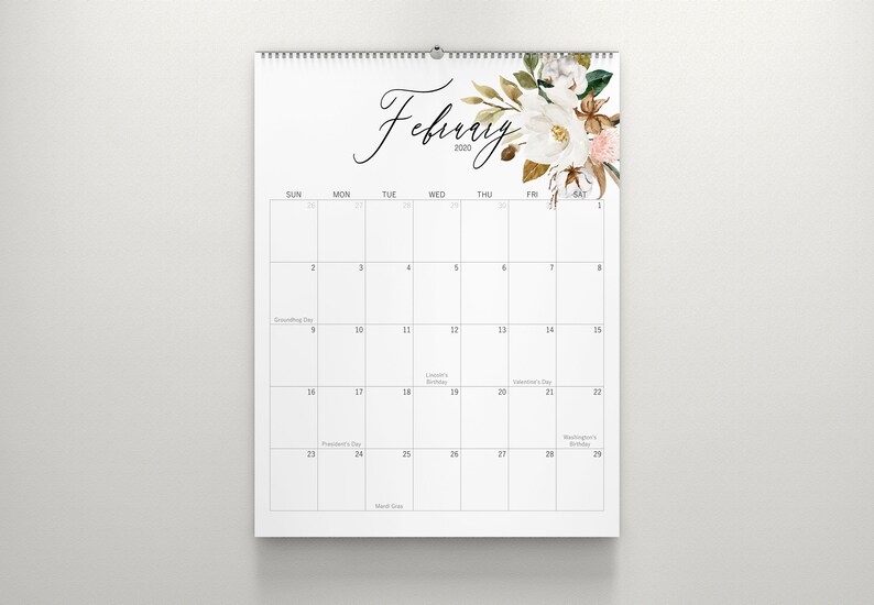 2020 Wall Calendar 11x14 Year Wall Planner Calendars Etsy