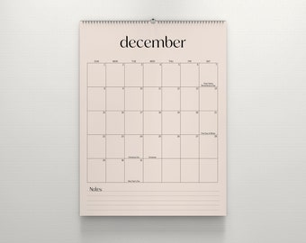 2024 Wall Calendar, 11x14, Appointment Wall Planner, Neutral beige home and office decor, Minimal modern design, Gift for her (cal0132-1)