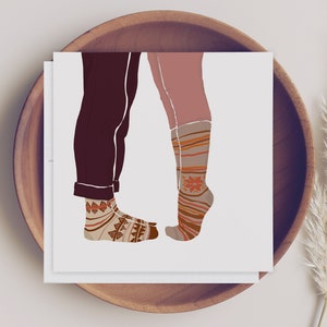 Valentines Day Card, Boyfriend Christmas card, Girlfriend birthday card, Boho Anniversary Wedding Card for husband, Married Christmas Card