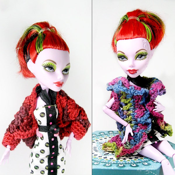 Monster High Sweater Patterns - crochet doll clothes pattern - doll crochet pattern - doll patterns - beginner crochet pattern - hippie vest