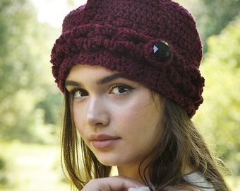 Crochet Hat pattern - textured hat - crochet vintage hat - crochet pattern - beginner crochet pattern - easy hat pattern - braided hat - pdf