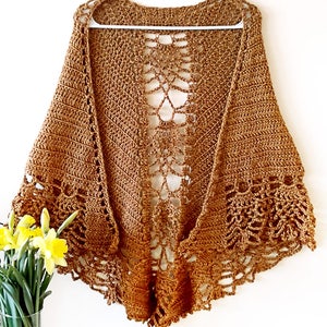 Crochet Shawl Pattern, autumn shawl, pineapple shawl pattern, crochet wrap, wedding shawl, crochet triangle shawl, prayer shawl pattern