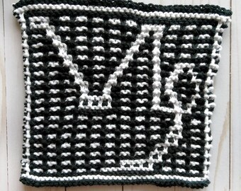 Knit Capricorn dishcloth pattern, Capricorn zodiac knit, knit birthday gift, winter knit pattern, winter washcloth pattern, star sign gift