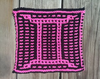 Knit Gemini dishcloth pattern, gemini zodiac knitting, knit birthday gift, spring knit pattern, summer washcloth pattern, star sign gift