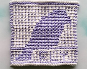 Knit bird dishcloth pattern, nursery gift knitting, knit hostess gift, knit pattern, bird blanket square pattern, bird knit, baby blanket