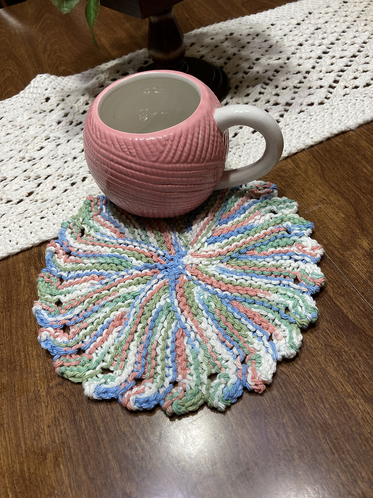 Knit Dishcloth Pattern, Hotpad Pattern, Round Dishcloth
