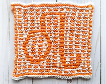 Knit Leo dishcloth pattern, Leo zodiac knitting, knit birthday gift, summer knit pattern, summer washcloth pattern, star sign gift, lion