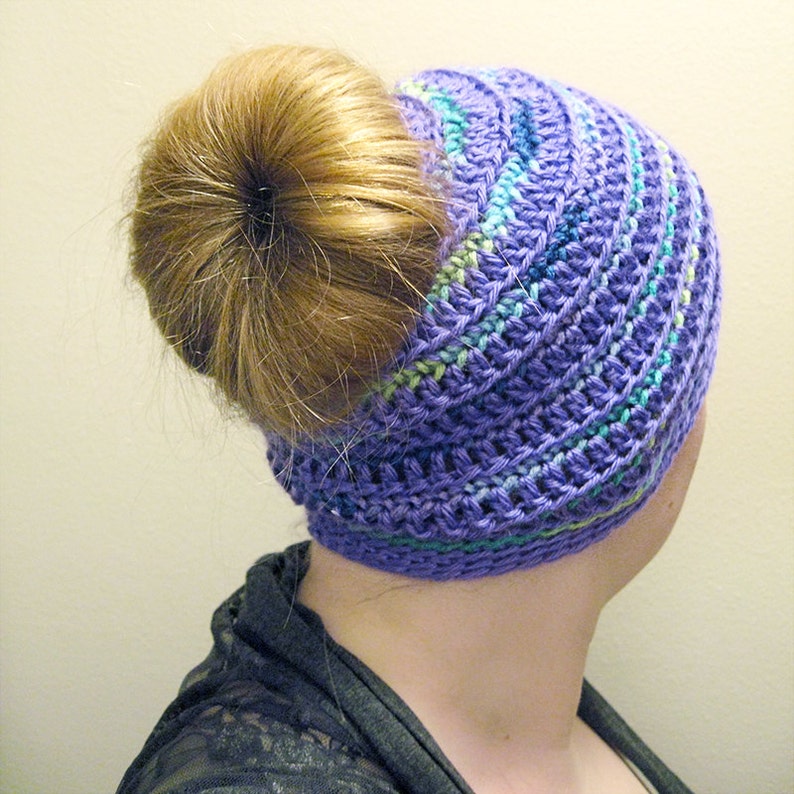 Crochet Hat Pattern Messy Bun Hat Pattern Crochet Ponytail - Etsy