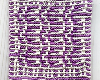 Knit bird dishcloth pattern, nursery gift knitting, knit hostess gift, knit pattern, baby blanket square pattern, quick knit, bird square