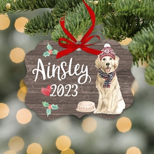 golden retriever ornament | personalized golden ornament | pet dog ornament | golden retriever Christmas ornament MBO-049