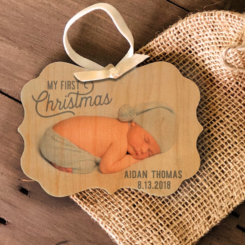 baby's first christmas photo ornament  personalized photo image 4