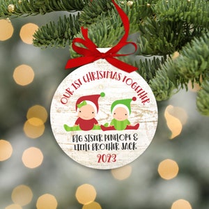 Baby's first Christmas ornament personalized for the whole family - rustic baby's first christmas ornament personalized ornament MRA-001