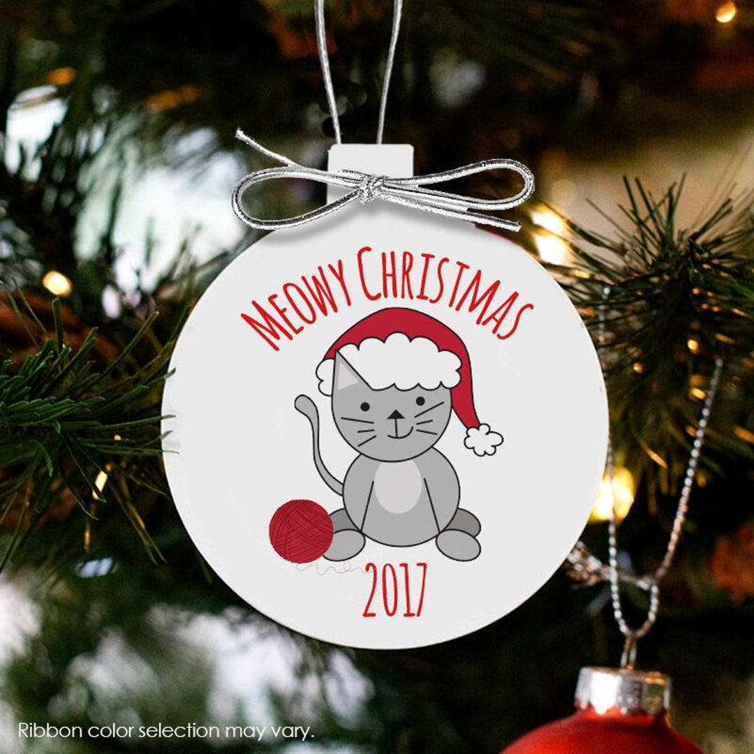 Meowy Christmas Ornament Cat Christmas Gift Custom Ornament - Etsy