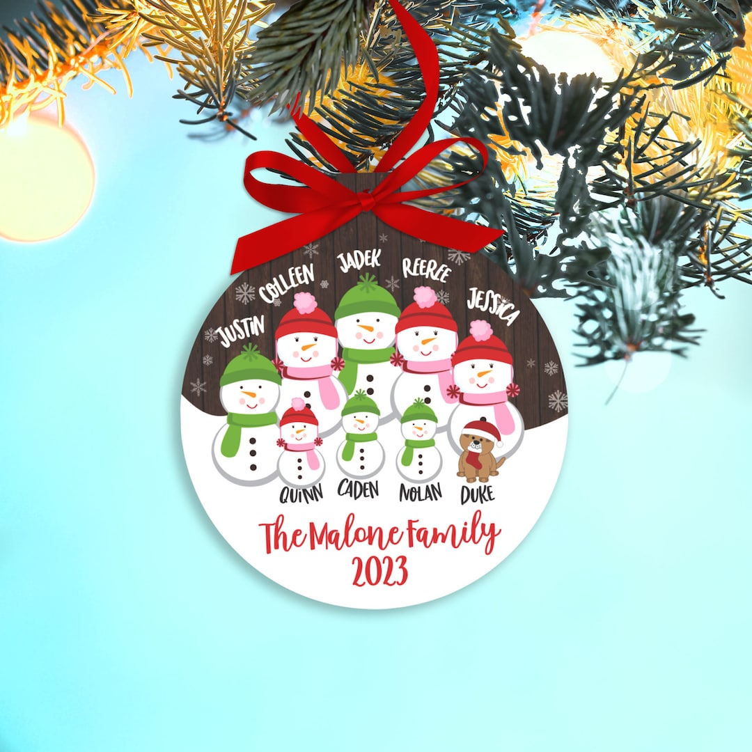 Personalized Family Ornament Annual Family Ornament Large Family ...