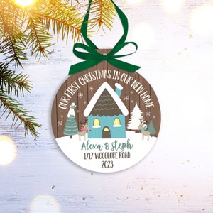 new home Christmas ornament | first christmas in our new house ornament | realtor gift |  personalized ornament new house ornament MRA-024