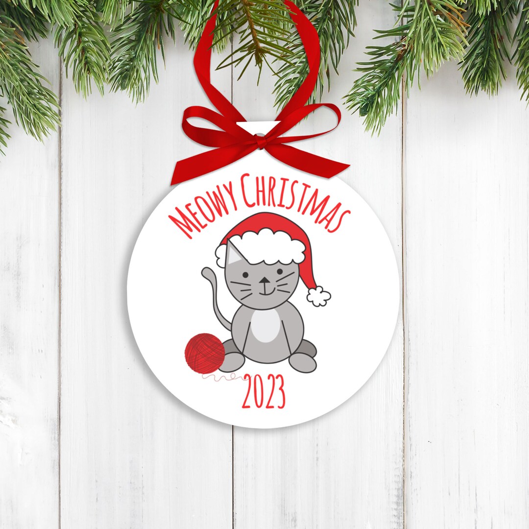 Meowy Christmas Ornament Cat Christmas Gift Custom Ornament - Kitten's ...