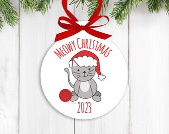 Meowy Christmas ornament cat christmas gift custom ornament - kitten's 1st Christmas MCO