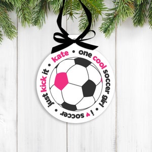 soccer girl or soccer boy ornament - gift for soccer players - kids soccer ornament SPCO