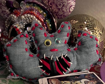 Wildlife the Bat Voodoo Doll - Handmade Gothic Plush, Occult Familiar, Creepy Cute Bat