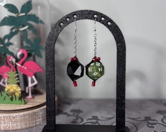 D20 Dice Holder Earrings – Handmade RPG Dice Jewelry