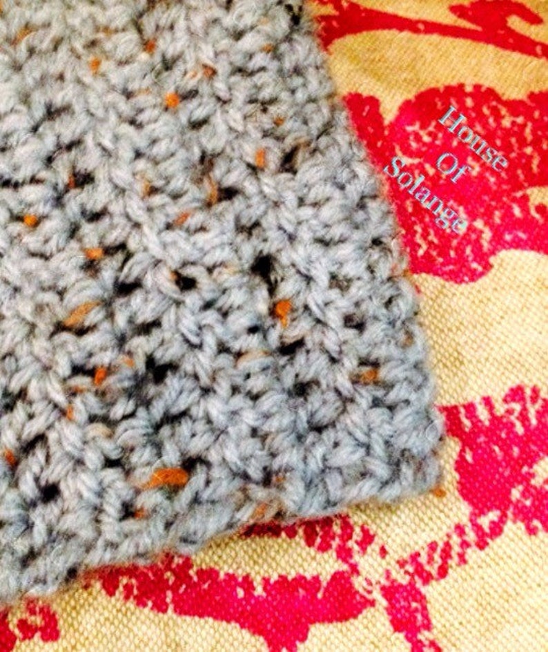 Handmade Boot Socks Crocheted Leg Warmers with White Ruffle Detailing Speckled Blue Boot Cuffs Canada