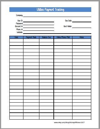 Utilities Payment Tracker PRINTABLE for BIG Happy Planner or 3-ring ...