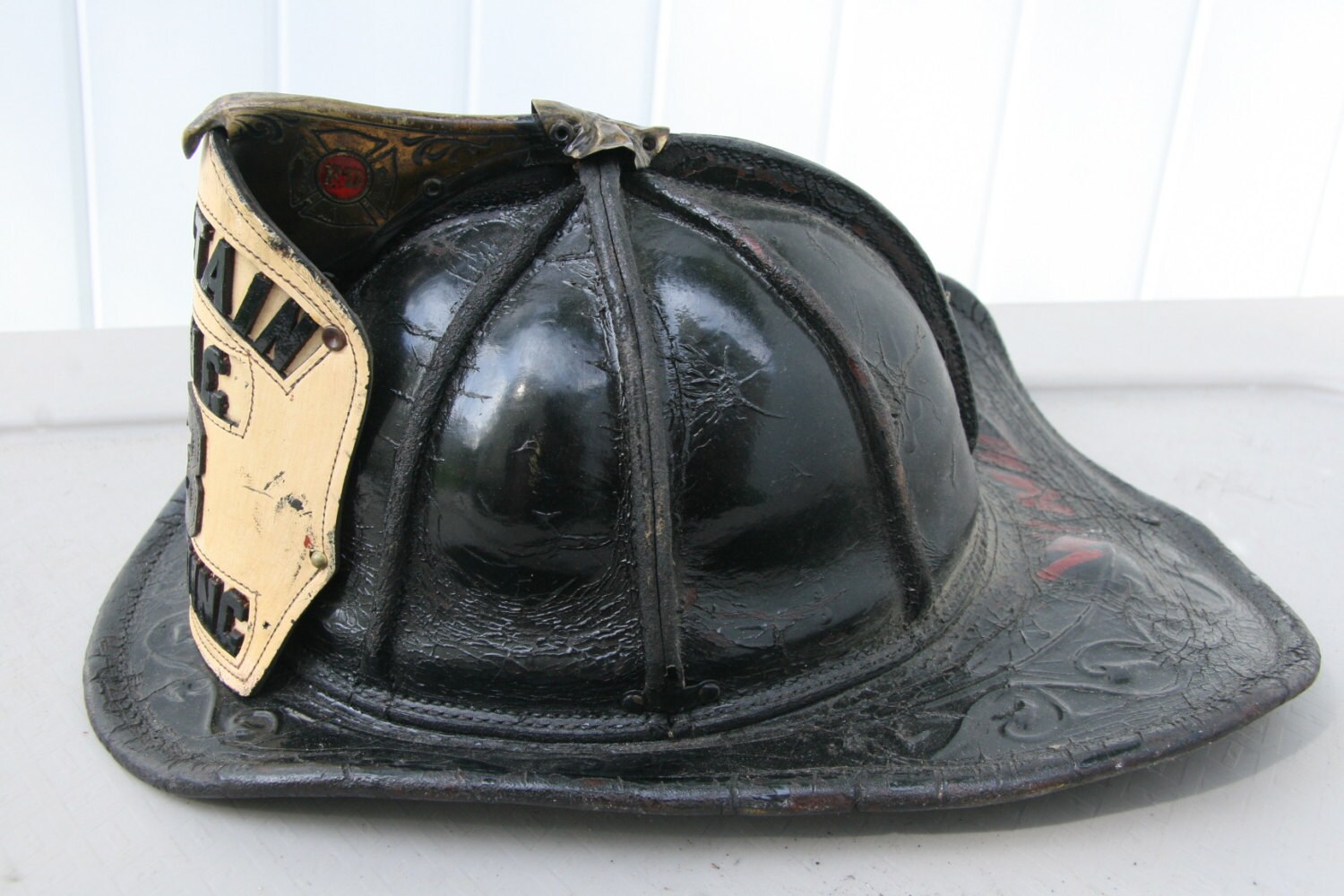 Cairns & Brother Vintage Captain's Leather Fire Helmet Etsy