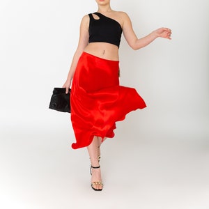 Silk Skirt Mid Length Etsy UK
