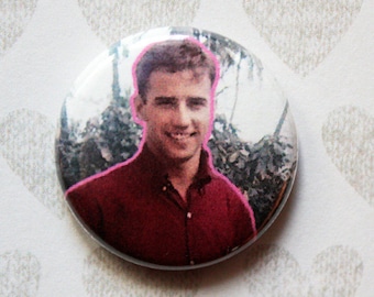 Young Joe Biden Democrat Political- One Inch Pinback Button Magnet