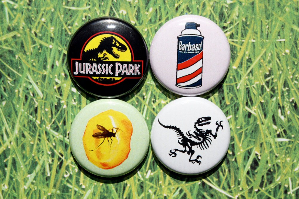 Jurassic Park Objects- One Inch Pinback Button Magnet Set