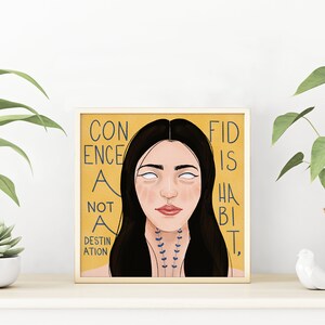 Confidence Boost Illustrated Art Print, Reminder, Affirmation Print, Positive Affirmation, Self Confidence, Self Love, Illustrated Portrait