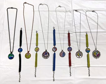 Fluid Art Pendant and Bracelet Sets - Gorgeous Mini Artwork