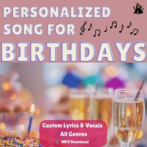 Custom Birthday Song | Personalized Music & Lyrics | Unique Gift for Him Her | Funny or Heartfelt | MP3 Digital Download