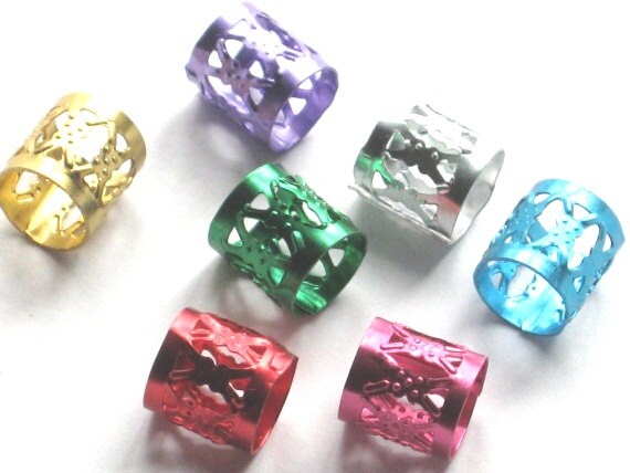 10 X Dreadlock Multicolour Hair Cuffs Bead Tube Dreads Etsy