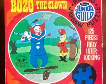 Vintage 1966 Bozo The Clown Puzzle Larry harmon pictures Repurpose Kids Toy Vintage game Cartoons Kids Show Jigsaw Puzzle Brain Game