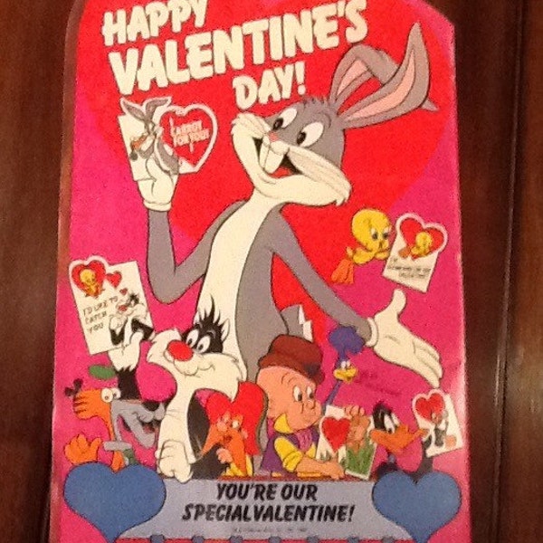 Vintage 1981 Bugs Bunny & Friends Deluxe Valentine Playbook. Fun-to-finish Valentines and Envelopes, Dot-to-Dot Pictures, Mazes, Finger Pupp