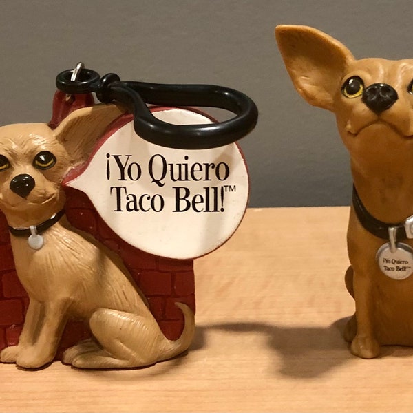 Vintage Taco Bell, “Yo Quiero Taco Bell, Dog Chihuahua, Collectible, Lot of Two, Fun Memorabilia. Includes 1) plastic key chain/coin purse t