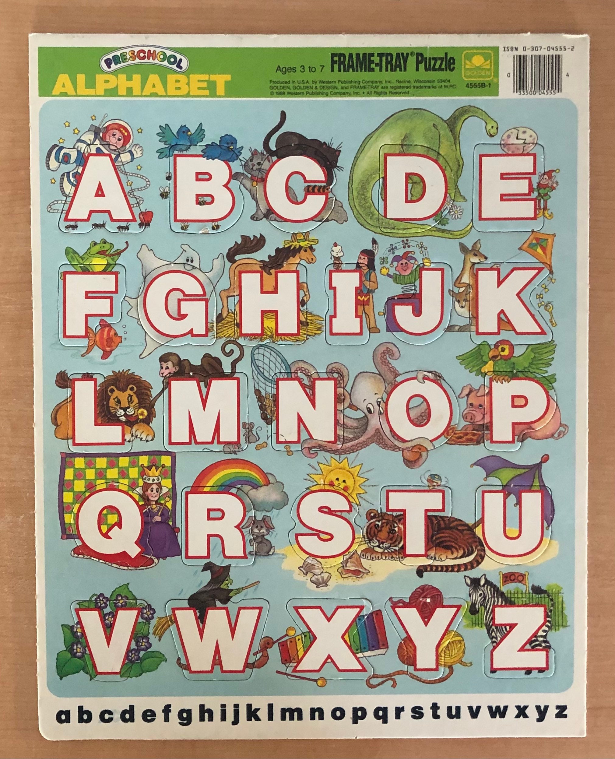 Vintage 1988 Preschool Alphabet Frametray Puzzle. for Ages Etsy