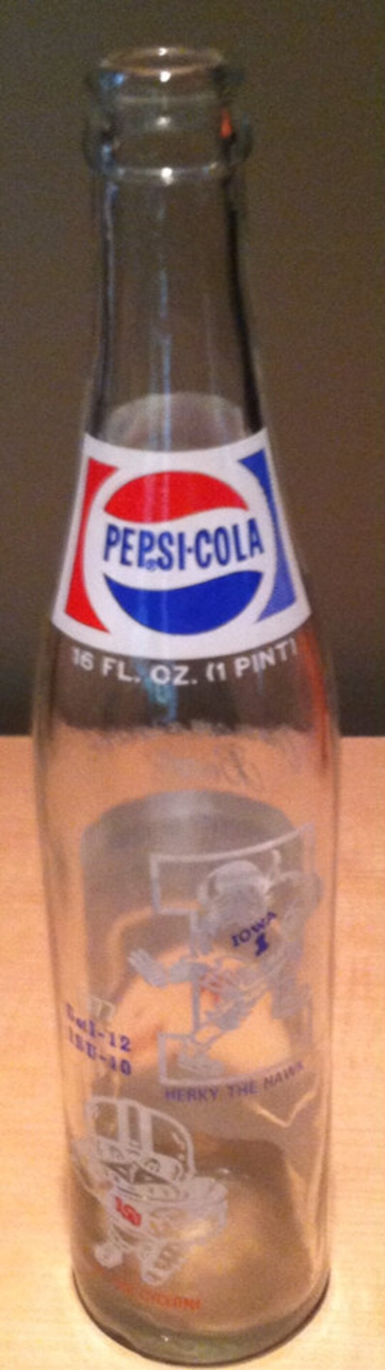 Vintage 1977 collectible Pepsi bottle commemorating the Etsy