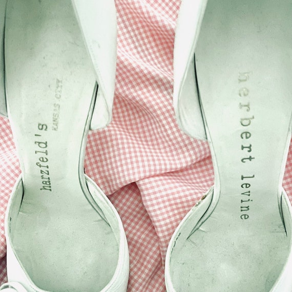 Herbert Levin high heels shoes, enameled metal fl… - image 10