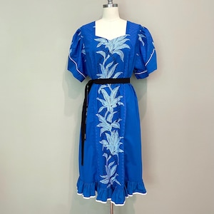 Vintage Hawaiian dress, XXL, tropical summer dress, Muu muu, tent dress, trapeze dress, shift 1970s, plus size volup