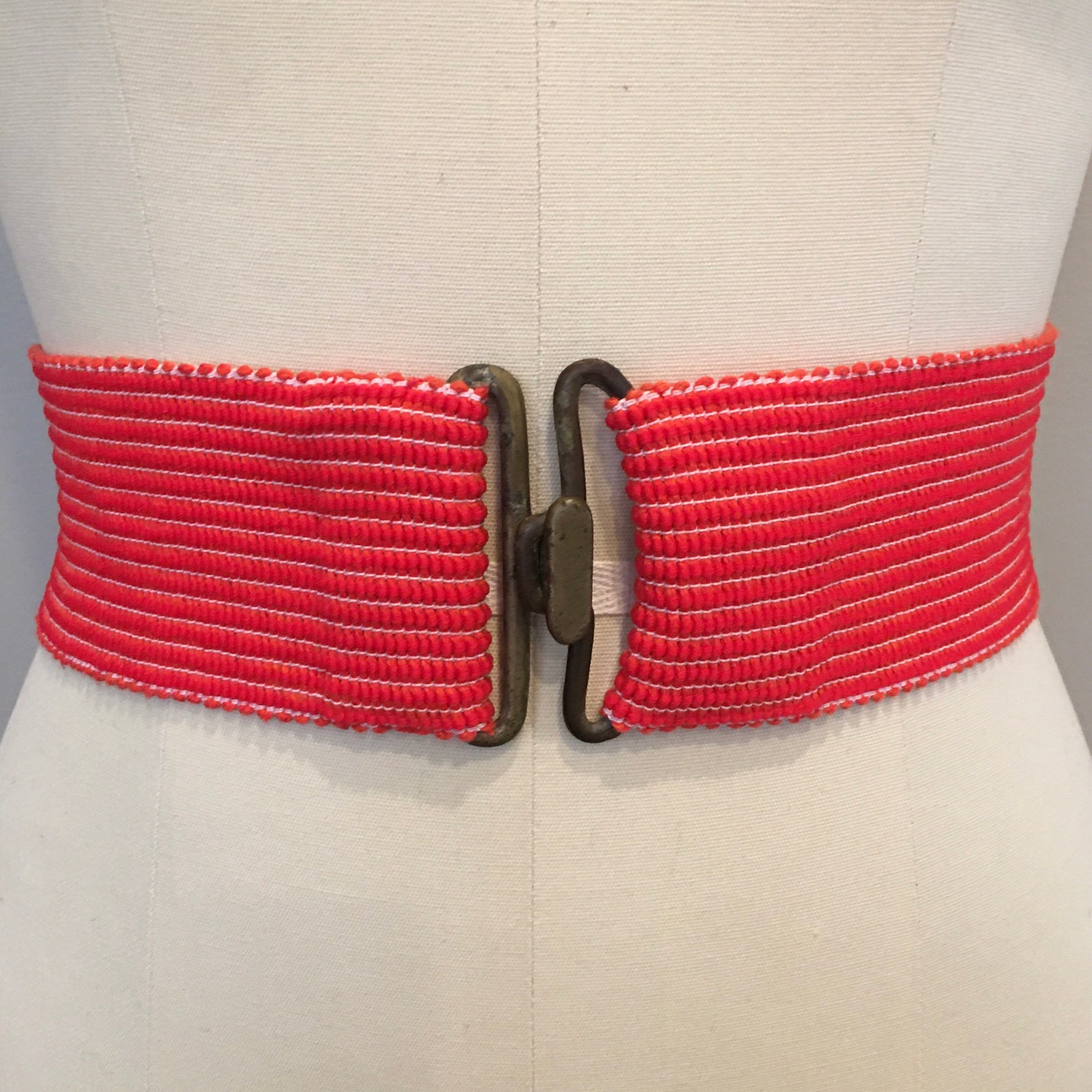 1950s elastic cinch belt with metal buckle rockabilly Etsy