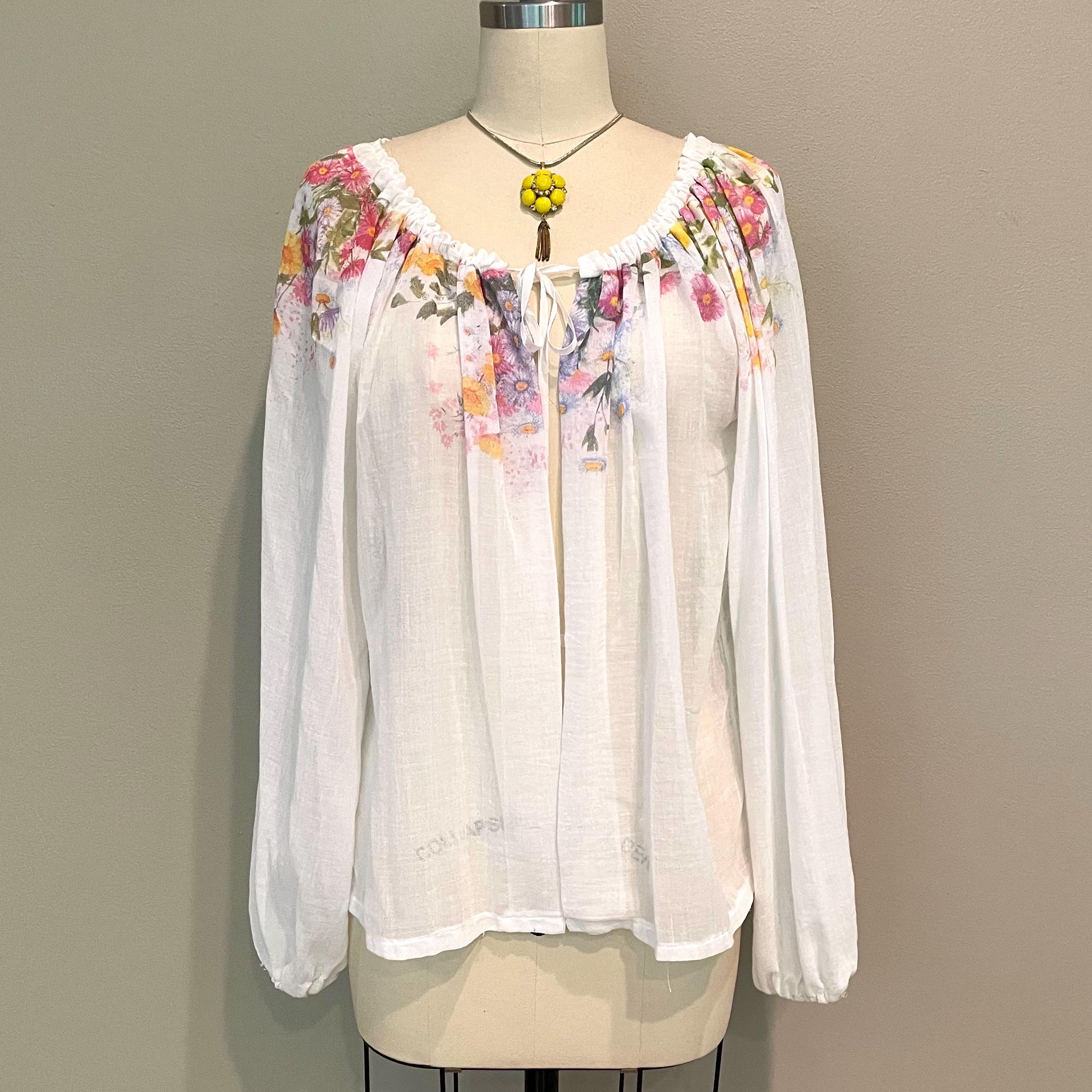 70s Gauze Cotton Top - Etsy
