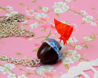 Collier bonbon au chocolat bijoux gourmands fimo