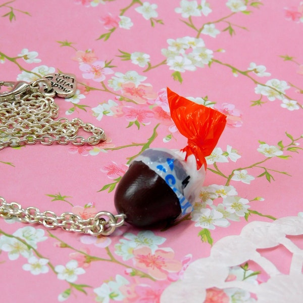 Collier bonbon au chocolat bijoux gourmands fimo
