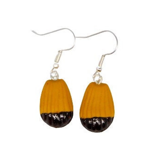 Boucles d'oreilles madeleines chocolat bijoux gourmands