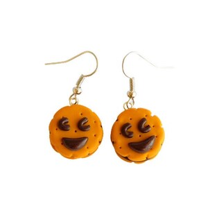 Boucles d'oreilles gourmandes biscuits tout sourire fimo image 1